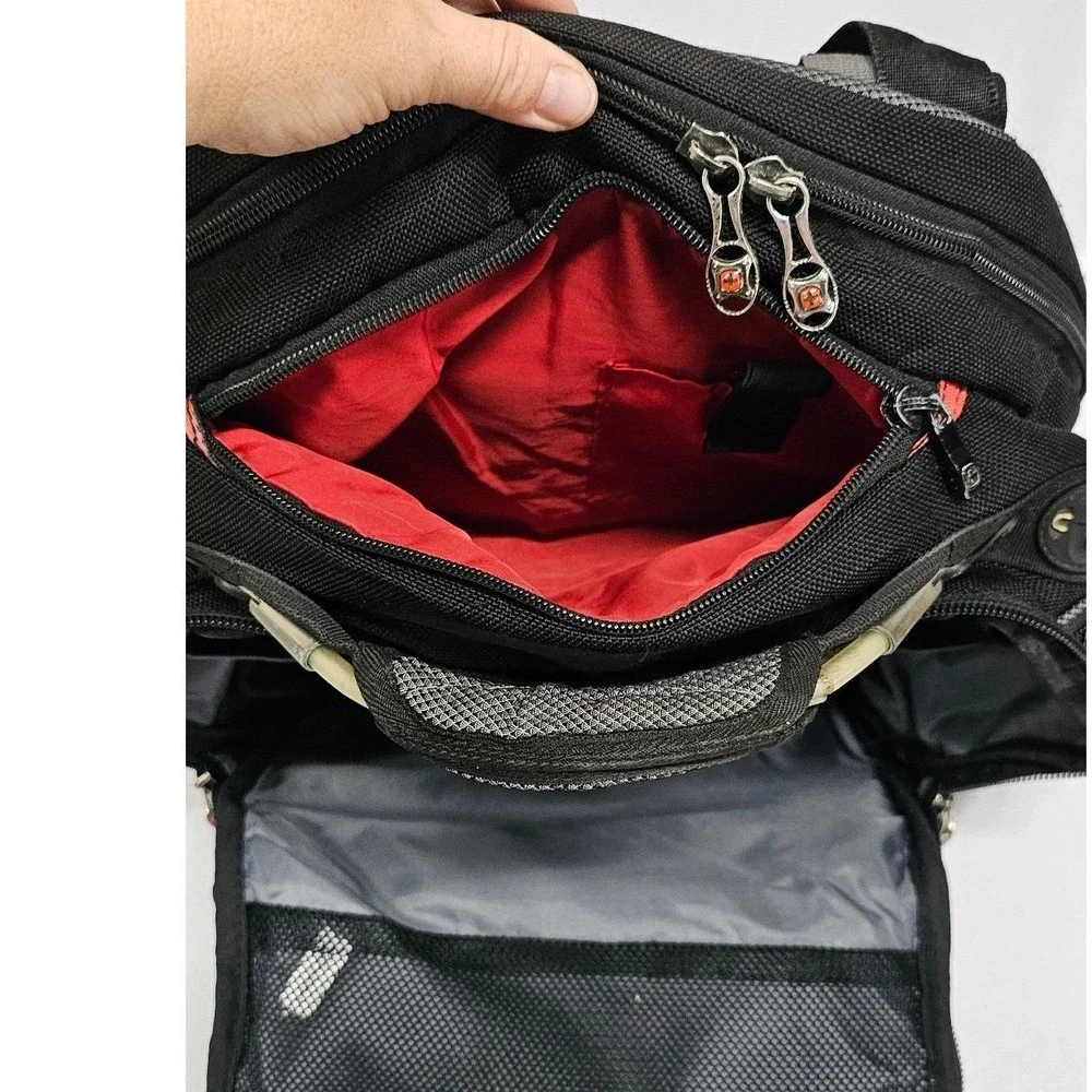 SwissGear ScanSmart Laptop Backpack Black Gray Travel School Bag Heavy Duty